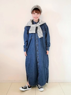 パン粉さんの「【別注】ROSSO×Lee　WORK DRESS」を使ったコーディネート