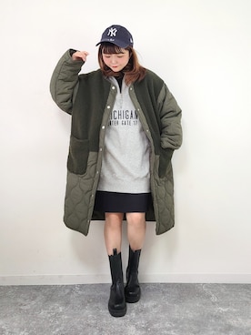 「reca（レカ）のアイテム（その他アウター）」を使った、パン粉さん（レディース・151cm）の冬コーディネート