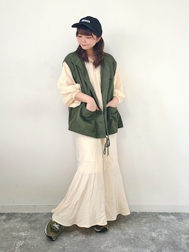 「RETRO GIRL（レトロガール）のアイテム（その他アウター）」を使った、パン粉さん（レディース・151cm）の春コーディネート