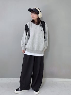 「アイテム（キャップ）」を使った、パン粉さん（レディース・151cm）の秋コーディネート