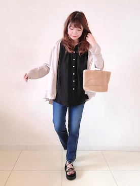 「サニーレーベル」｜「アイテム（福袋/福箱）」を使った、パン粉さん（レディース・151cm）の夏コーディネート