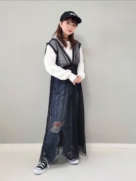 「apres jour mignon（アプレジュールミニョン）のアイテム（ワンピース/ドレス）」を使った、パン粉さん（レディース・151cm）の秋コーディネート
