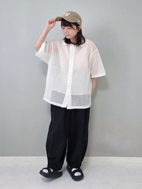 「アイテム（帽子）」を使った、パン粉さん（レディース・151cm）の夏コーディネート