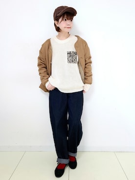 「URBAN RESEARCH Sonny Label（アーバンリサーチサニーレーベル）のアイテム（ブルゾン）」を使った、パン粉さん（レディース・151cm）の冬コーディネート
