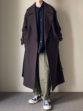 「yoke」｜「アイテム（トレンチコート）」を使った、たかゆきさん（メンズ・170cm）の秋コーディネート