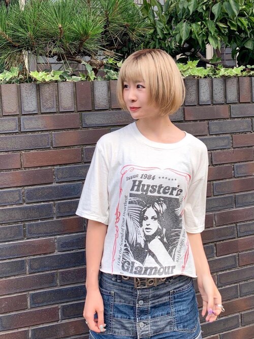 ヒステリックグラマー　半袖Tシャツ　レディース HYSTERIC GLAMOUR（ヒステリックグラマー）の「HEARTBEAT