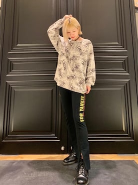 「HYSTERIC GLAMOUR（ヒステリックグラマー）のDIZZY&MILKY フレアパンツ（その他パンツ）」を使った、ゆゆさん（レディース・168cm）の秋コーディネート