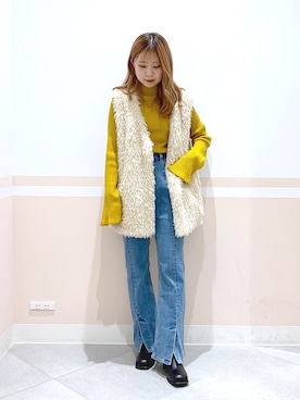 「マスタード」｜「アイテム（その他）」を使った、kaeさん（レディース・153cm）の秋コーディネート