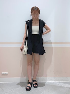 「へザー」｜「アイテム（その他）」を使った、kaeさん（レディース・153cm）の夏コーディネート