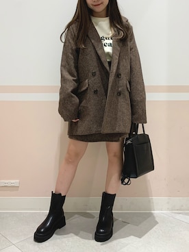 「へザー」｜「アイテム（ジャケット/アウター）」を使った、kaeさん（レディース・153cm）の秋コーディネート