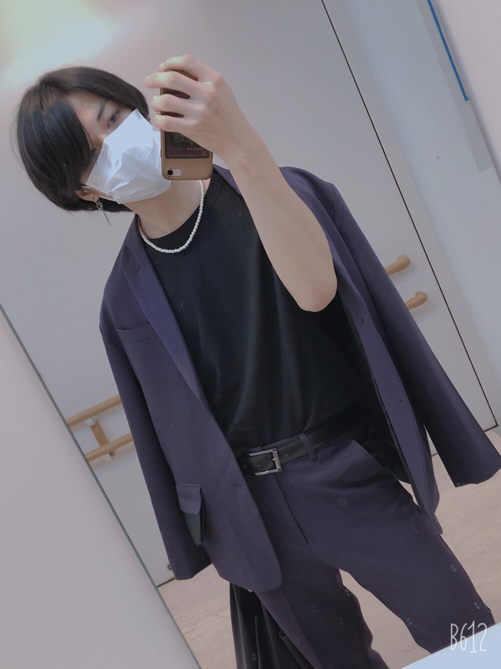 「AIVERの6mmパールネックレス（ネックレス、ホワイト系）」を使った、好きぞ触れにやさん（メンズ・170cm）の冬コーディネートの1枚目の写真