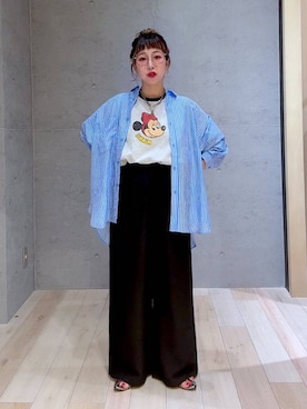 「LEPSIM（レプシィム）のアンクルストラップフラットサンダル　311672（サンダル）」を使った、miwataraさん（レディース・156cm）の夏コーディネート