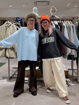 「アイテム（ニットキャップ/ビーニー）」を使った、miwataraさん（レディース・156cm・30代）の冬コーディネート