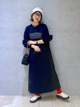 「アイテム（ワンピース/ドレス）」を使った、miwataraさん（レディース・156cm・30代）の春コーディネート