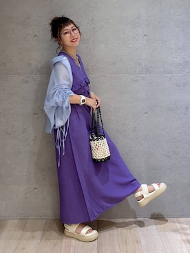「アイテム（ワンピース/ドレス）」を使った、miwataraさん（レディース・156cm・30代）の夏コーディネート