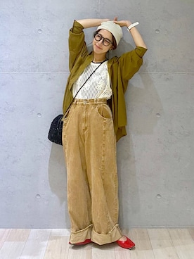 「アイテム（帽子）」を使った、miwataraさん（レディース・156cm・30代）の夏コーディネート