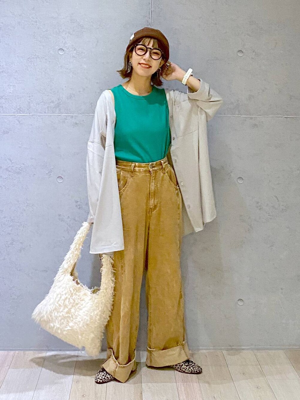 まりっぺ LEPSIM チュニック Vネックワイドチュニックシャツワンピース/AW