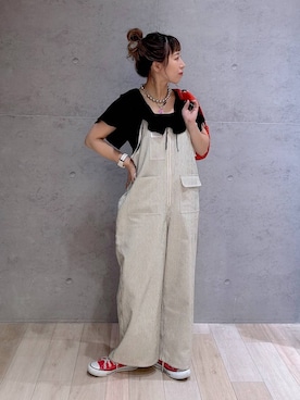 「アイテム（タンクトップ）」を使った、miwataraさん（レディース・156cm）の夏コーディネート