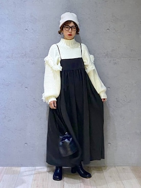 「アイテム（ワンピース/ドレス）」を使った、miwataraさん（レディース・156cm・30代）の秋コーディネート