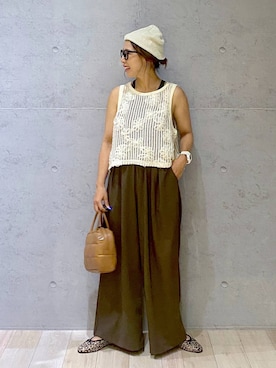 「アイテム（帽子）」を使った、miwataraさん（レディース・156cm・30代）の夏コーディネート