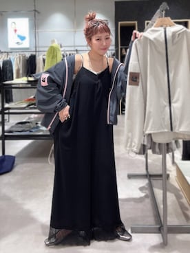 「LEPSIM（レプシィム）のカップ付きWキャミソール　647443（キャミソール、ホワイト系）」を使った、miwataraさん（レディース・157cm）の春コーディネート