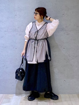 「アイテム（ワンピース/ドレス）」を使った、miwataraさん（レディース・156cm・30代）の春コーディネート