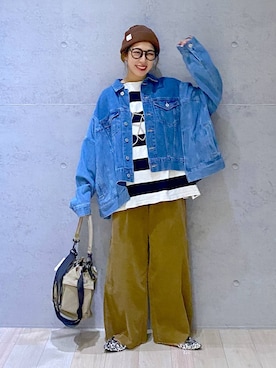 「アイテム（その他トップス、シルバー系）」を使った、miwataraさん（レディース・156cm）の秋コーディネート