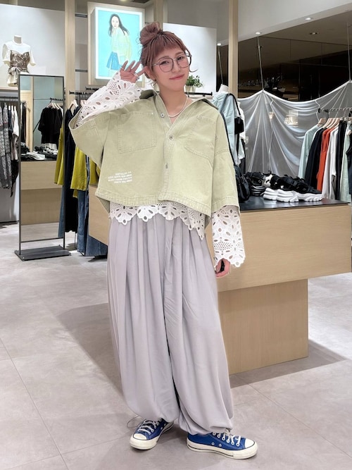overE♡総レース5部袖ブラウス 夏まで着れる◎】2WAYレースモチーフヨウリュウブラウス5分袖《WEB限定