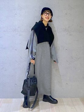 「アイテム（ワンピース/ドレス）」を使った、miwataraさん（レディース・156cm・30代）の冬コーディネート