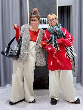 「アイテム（サロペット/オーバーオール）」を使った、miwataraさん（レディース・156cm・30代）の冬コーディネート