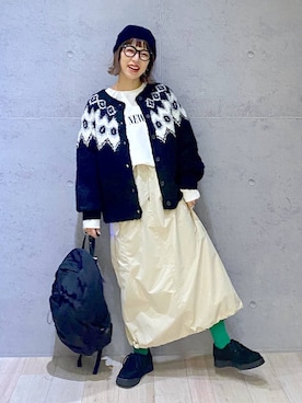 「アイテム（マタニティウェア/グッズ）」を使った、miwataraさん（レディース・156cm）の冬コーディネート