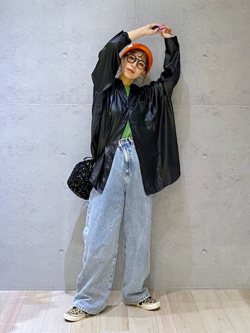 LEPSIM ブラウス シャツ レザー風BIGシャツ 139147 レディース