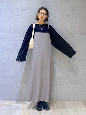 「アイテム（ワンピース/ドレス）」を使った、miwataraさん（レディース・156cm・30代）の秋コーディネート