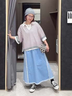 「LEPSIM（レプシィム）の【CONVERSE／コンバース】AS/US/OX/BK　638622（スニーカー、ブラック系）」を使った、miwataraさん（レディース・157cm）の春コーディネート