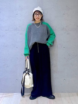 「アイテム（ニットキャップ/ビーニー）」を使った、miwataraさん（レディース・156cm・30代）の冬コーディネート
