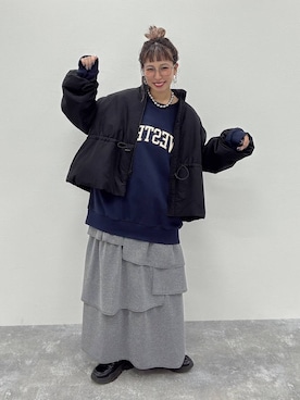 「アイテム（スカート）」を使った、miwataraさん（レディース・156cm・30代）の秋コーディネート