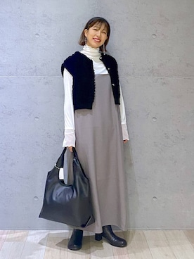 「アイテム（ワンピース/ドレス）」を使った、miwataraさん（レディース・156cm・30代）の秋コーディネート