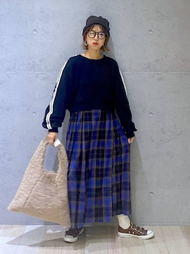 「アイテム（ニットキャップ/ビーニー）」を使った、miwataraさん（レディース・156cm・30代）の秋コーディネート