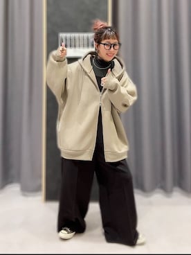 「アイテム（サロペット/オーバーオール）」を使った、miwataraさん（レディース・156cm・30代）の冬コーディネート