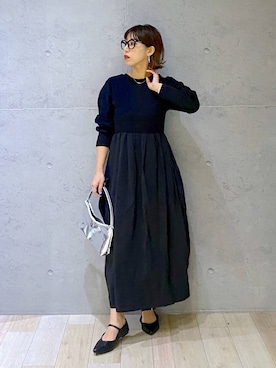 「アイテム（ワンピース/ドレス）」を使った、miwataraさん（レディース・156cm・30代）の冬コーディネート