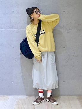 「アイテム（ニットキャップ/ビーニー）」を使った、miwataraさん（レディース・156cm・30代）の秋コーディネート