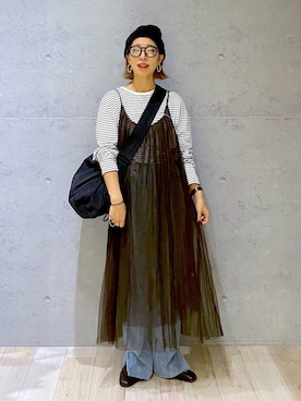 「アイテム（ワンピース/ドレス）」を使った、miwataraさん（レディース・156cm・30代）の秋コーディネート