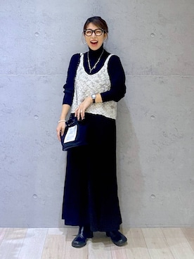 「アイテム（ワンピース/ドレス）」を使った、miwataraさん（レディース・156cm・30代）の秋コーディネート