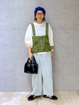 「アイテム（帽子）」を使った、miwataraさん（レディース・156cm・30代）の夏コーディネート