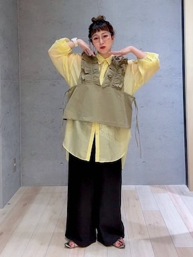 「アイテム（ベスト）」を使った、miwataraさん（レディース・156cm・30代）の夏コーディネート