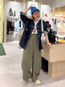 「LEPSIM（レプシィム）のアイテム（その他パンツ）」を使った、miwataraさん（レディース・156cm）の夏コーディネート