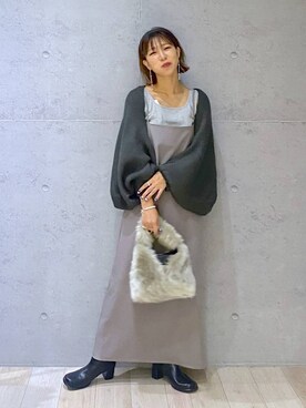 「アイテム（ワンピース/ドレス）」を使った、miwataraさん（レディース・156cm・30代）の秋コーディネート