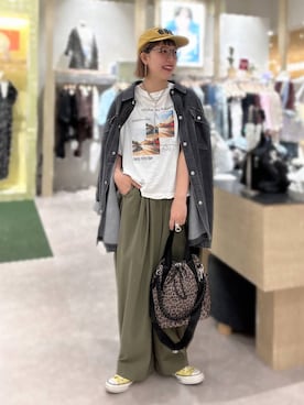 「LEPSIM（レプシィム）のアイテム（その他パンツ）」を使った、miwataraさん（レディース・156cm）の夏コーディネート
