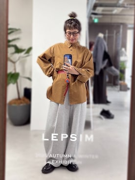 「アイテム（スウェットパンツ）」を使った、miwataraさん（レディース・156cm）の秋コーディネート