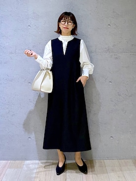 「アイテム（ワンピース/ドレス）」を使った、miwataraさん（レディース・156cm・30代）の冬コーディネート